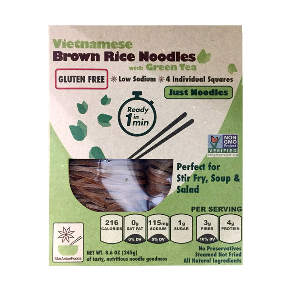 BROWN RICE NOODLES W/GREEN TEA